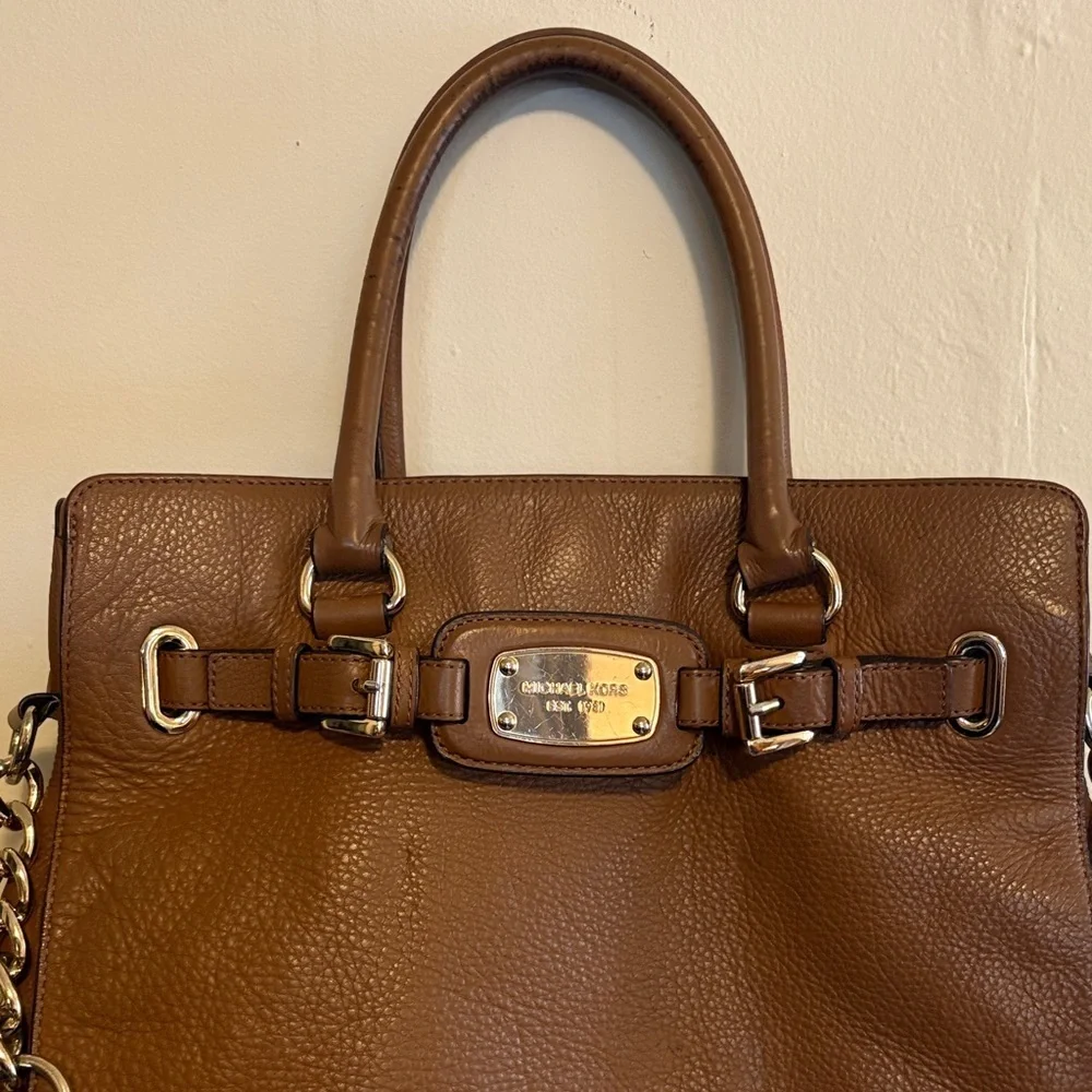 Michael Kors Hamilton Tan Leather Satchel